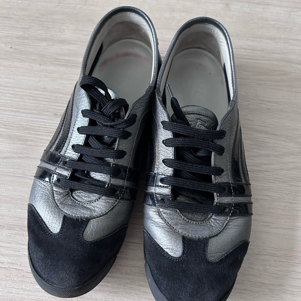 Vintage Salvatore Ferragamo Metallic & Suede Sneakers